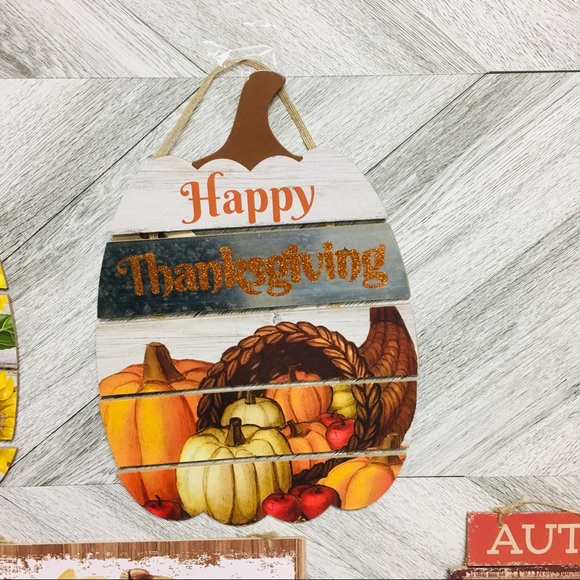 6 Pc Fall/ Harvest/ Thanksgiving Decorative Signs - Picture 4 of 7